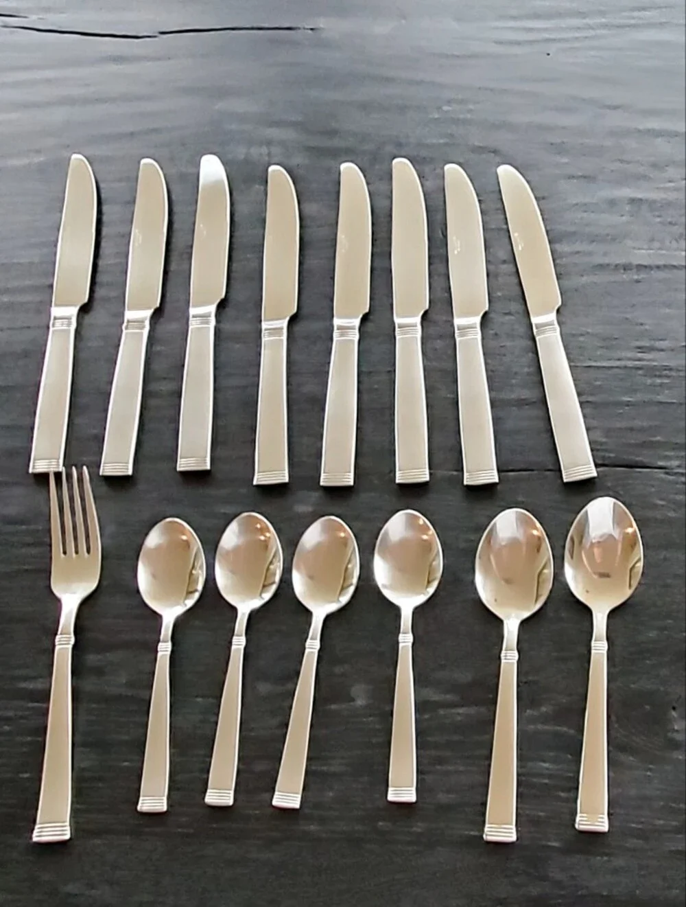 Wallace Napoli Frost Stainless Steel 18/10 Flatware 15 Pc. Vintage Discontinued